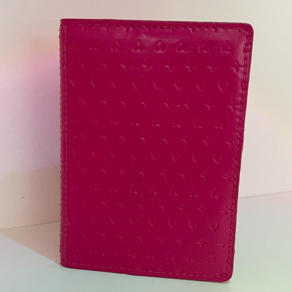 $4 ADD-ON ‼ Hot Pink Canadian Passport Holder / Folding Wallet w Stars & Hearts